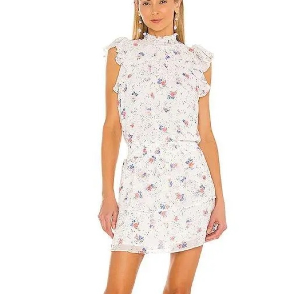 1. STATE Floral Smocked Waist Mini Dress - XS
